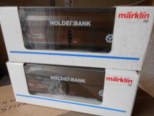 Märklin 4691 2x Zwitserland SBB HOLDERBANK, zelflossers, Hobby en Vrije tijd, Modeltreinen | H0, Zo goed als nieuw, Wagon, Wisselstroom