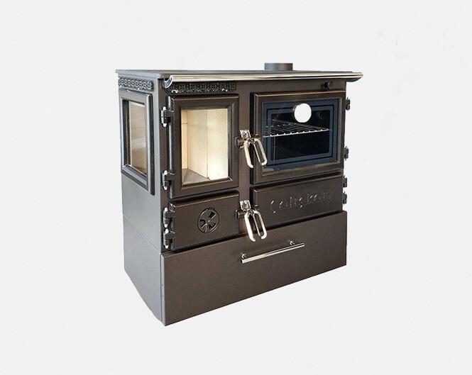 Stalen Houtkachel met oven en lade | ÇALIŞKAN Model, Huis en Inrichting, Kachels, Nieuw, Vrijstaand, Houtkachel, Hout, Ophalen of Verzenden