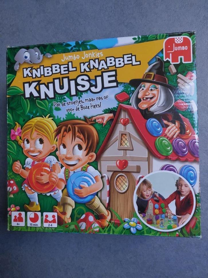 Spel Knibbel Knabbel Knuisje, Hobby en Vrije tijd, Gezelschapsspellen | Bordspellen, Zo goed als nieuw, Drie of vier spelers, Ophalen of Verzenden