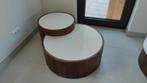 ⚠️LET OP⚠️Eleonora Salontafel Hazel Bruin/Marmer 2 stuk, Ophalen, 50 tot 100 cm, Rond, Nieuw
