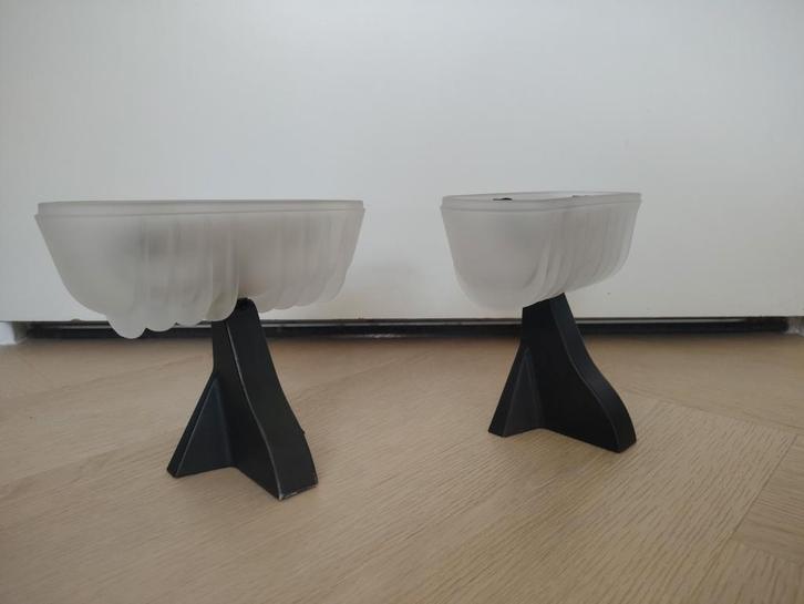 2 Vintage Fontana Arte Wandlampen - Jaren 80, Huis en Inrichting, Lampen | Vloerlampen, Zo goed als nieuw, Minder dan 100 cm, Glas