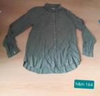 Olijfgroene blouse h&m 164, Meisje, Ophalen of Verzenden, Zo goed als nieuw, Overhemd of Blouse