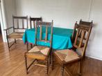 Eetkamertafel + 4 stoelen + 1 armstoel, Ophalen, Riet of Rotan, Gebruikt, Bruin