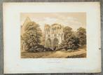 Lithografie Dryburgh abbey, Dundee Castle Edinburgh Dunblane, Antiek en Kunst, Ophalen of Verzenden