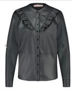 Studio Anneloes  Odelia leren Blouse - zwart XS, Kleding | Dames, Studio Anneloes, Zwart, Ophalen of Verzenden, Zo goed als nieuw