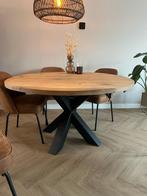 Ronde eettafel massief eiken (140 cm), Huis en Inrichting, Tafels | Eettafels, Ophalen, 50 tot 100 cm, 100 tot 150 cm, Zo goed als nieuw