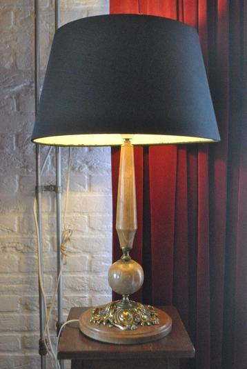 Schemerlamp, antiek, marmer, messing, 62 cm hoog beschikbaar voor biedingen