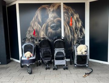 Diverse buggy’s en hondenfietskarren op voorraad beschikbaar voor biedingen
