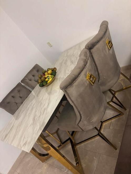 Te koop: Eettafel met 4 stoelen en salontafel, Huis en Inrichting, Tafels | Eettafels, Gebruikt, 50 tot 100 cm, 150 tot 200 cm