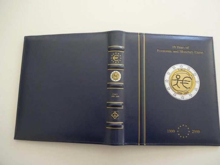 Leuchtturm album 10 jaar EMU met inhoud UNC, Postzegels en Munten, Munten | Europa | Euromunten, Setje, Overige waardes, Overige landen