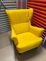 IKEA STRANDMON fauteuil, geel, met voetenbankje, Huis en Inrichting, Fauteuils, Gebruikt, Ophalen
