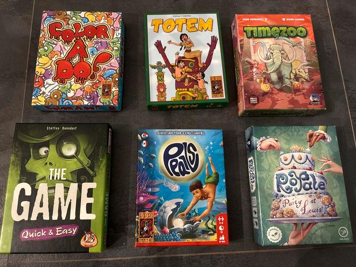 Gezelschapsspellen Set - 6 Stuks, Hobby en Vrije tijd, Gezelschapsspellen | Bordspellen, Zo goed als nieuw, Een of twee spelers