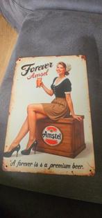 Metalen Reclamebord Forever Amstel, Verzenden