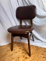 Vintage stoel bruin leer, Huis en Inrichting, Stoelen, Gebruikt, Leer, Ophalen of Verzenden, Bruin