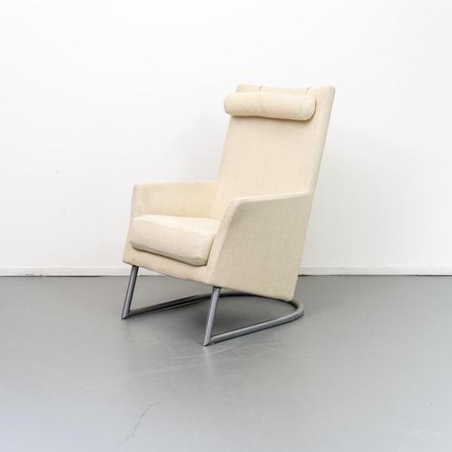1x Montis Madonna Fauteuil Crème/Wit Stof - Metaal Sledepoot, Huis en Inrichting, Fauteuils, Zo goed als nieuw, Metaal, Stof, 50 tot 75 cm