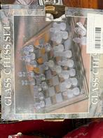 Glazen Schaakspel Set, Hobby en Vrije tijd, Gezelschapsspellen | Bordspellen, Een of twee spelers, Ophalen, Zo goed als nieuw