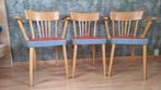 3 vintage eetkamerstoelen - jaren 60, Ophalen, Overige materialen, Gebruikt, Drie