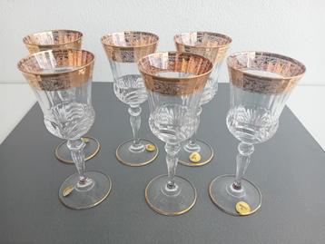 Cristal Murano goud ingelegde kristallen Wijnglazen beschikbaar voor biedingen