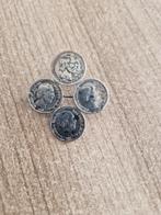 broche 4 dubbeltjes willem III diverse jaartallen zeer oud, Ophalen of Verzenden, Gebruikt, Zilver, Zilver