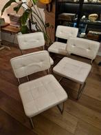 4  Eetkamerstoelen - Wit kunstleer, Huis en Inrichting, Stoelen, Ophalen