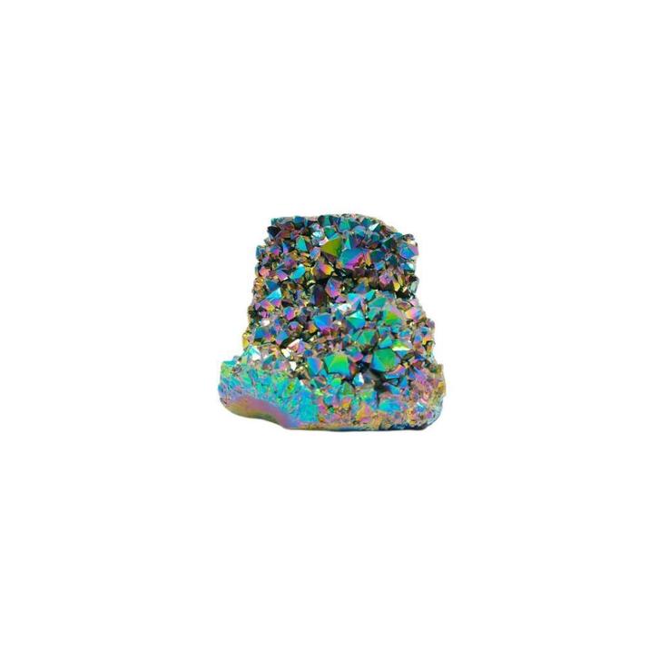 Titanium rainbow kwarts cluster 1,22kg, Verzamelen, Mineralen en Fossielen, Mineraal, Ophalen of Verzenden