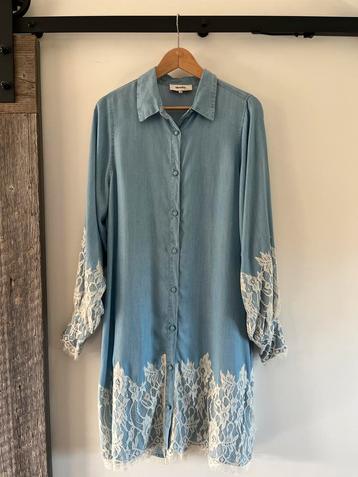 Shoeby Jurk Fred van Leer denim lace mini jurk blauw kant beschikbaar voor biedingen