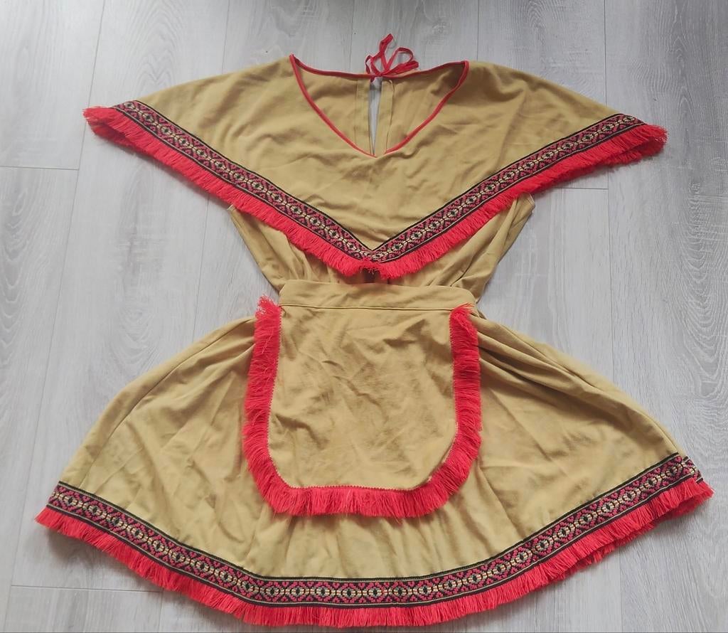 Indianen jurk maat M + hoofdband, Ophalen of Verzenden, Carnaval
