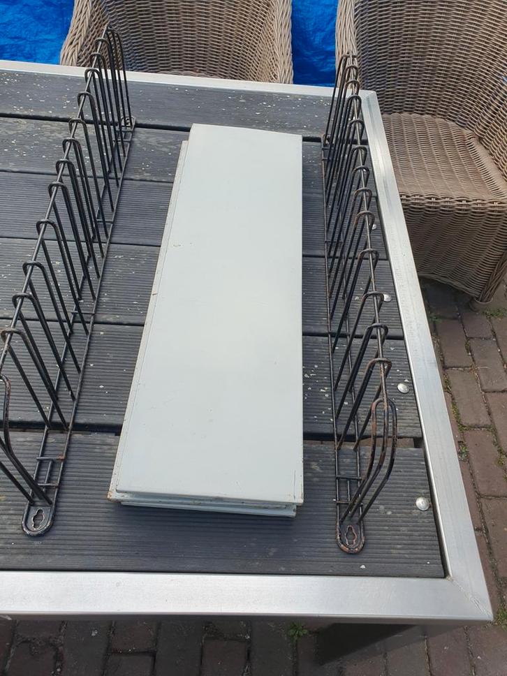 Vintage wandrek met 4 legplanken (geen Tomado), Huis en Inrichting, Woonaccessoires | Wandplanken en Boekenplanken, Gebruikt, Ophalen