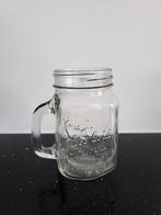 Leuke glazen mok met handvat, Huis en Inrichting, Keuken | Servies, Ophalen of Verzenden, Zo goed als nieuw, Glas, Glas of Glazen