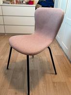 Eetkamerstoel roze, zwarte ijzeren poten, 4 stuks., Huis en Inrichting, Stoelen, Ophalen, Gebruikt, Overige kleuren, Vier
