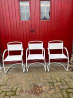 3x Bauhaus/cantilever stijl - Wit Buisframe, Gebruikt, Drie, Wit, Ophalen of Verzenden