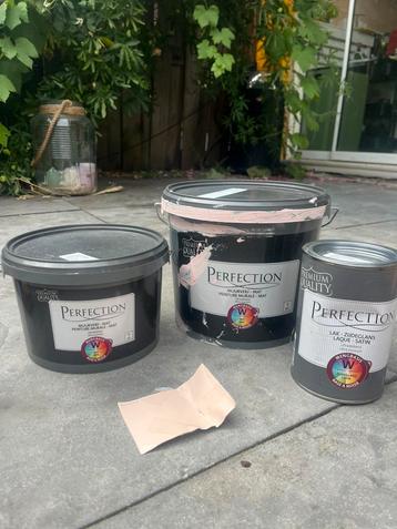 Muurverf ‘zachtrood’ van Perfection 7,5L aangebroken beschikbaar voor biedingen