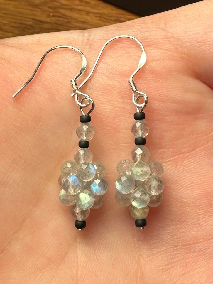 Labradoriet Oorbellen - Handgemaakt Zilver (S925), Sieraden, Tassen en Uiterlijk, Oorbellen, Nieuw, Hangers, Zilver, Blauw, Met edelsteen