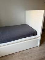 IKEA Malm Eenpersoonsbed 90x200 met Matras en Opberglades, Huis en Inrichting, Ophalen, 90 cm, Eenpersoons, Wit