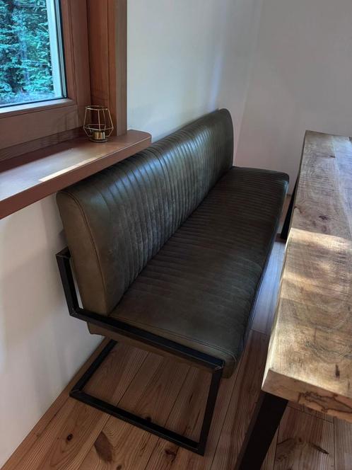 Tower Living eetkamerbank & 3 stoelen – model Ferro – groen, Huis en Inrichting, Banken | Sofa's en Chaises Longues, Zo goed als nieuw