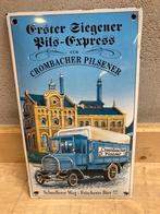 Krombacher oud Emaille bord met bolling, Verzamelen, Merken en Reclamevoorwerpen, Ophalen of Verzenden, Gebruikt, Reclamebord