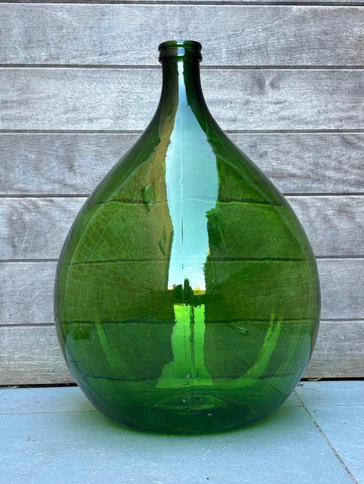 Dame Jeanne - gistflesen wijnflessen - extra groot exemplaar, Huis en Inrichting, Woonaccessoires | Vazen, Gebruikt, Groen, 50 tot 75 cm