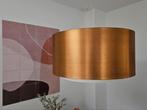 Hanglamp koper / wit, Ophalen, 25 tot 50 cm, Wit, Rond