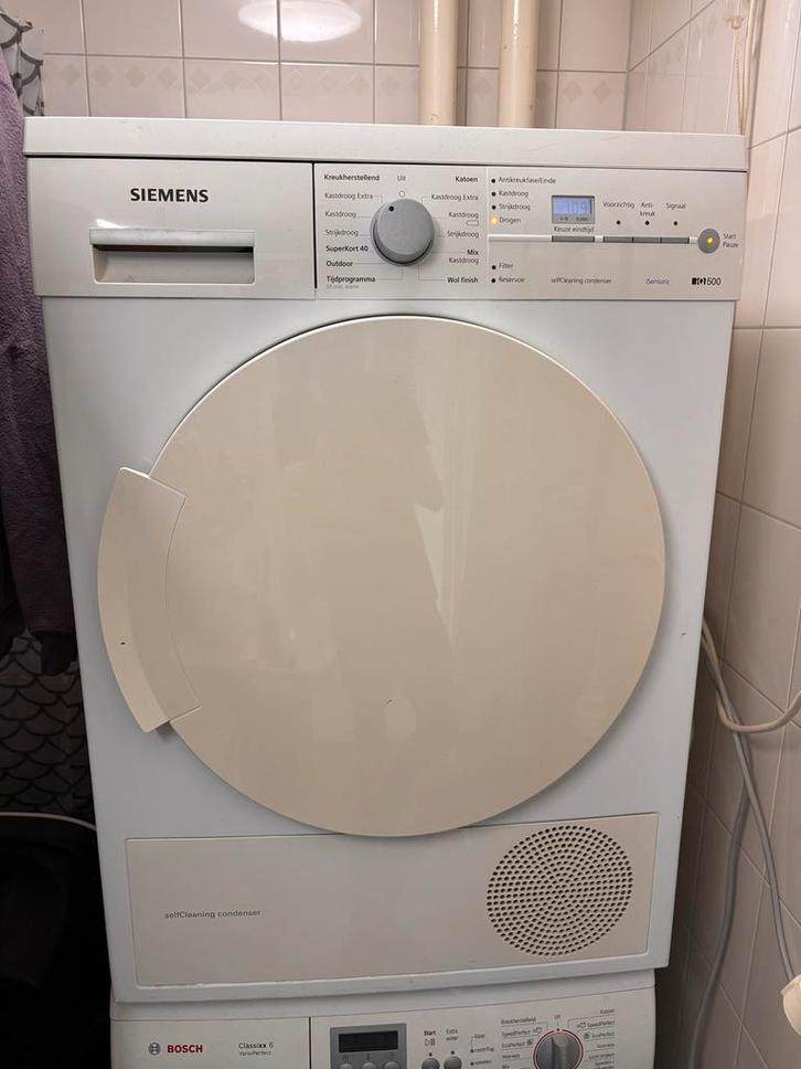 Siemens condens droger iQ500, Witgoed en Apparatuur, Wasdrogers, Gebruikt, Condens, Voorlader, 6 tot 8 kg, 85 tot 90 cm, Anti-kreukfase