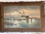 Leo Manders - Rotterdamse Haven - Olieverf, Antiek en Kunst, Ophalen of Verzenden