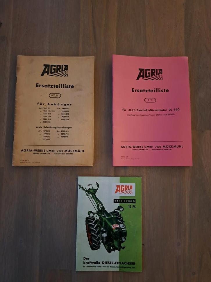 Agria 1900D Onderdelen Boeken - Handleidingen, Boeken, Techniek, Gelezen, Werktuigbouwkunde, Ophalen of Verzenden