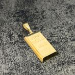 14 karaag gouden hanger fine gold goudbar, Ophalen of Verzenden, Zo goed als nieuw, Goud, Kruis of Symbool