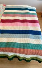 Gehaakte woondeken, sprei, golfjessteek, roze, Ophalen of Verzenden, Nieuw