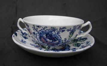 Johnson Brothers/Bros ROSE CHINTZ BLUE soepkop & schotel 4 x beschikbaar voor biedingen