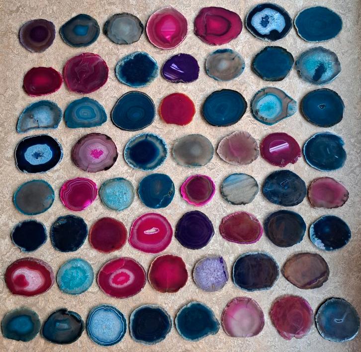 Edelstenen agaatschijven edelsteen agaatschijf agaat schijf, Verzamelen, Mineralen en Fossielen, Ophalen of Verzenden