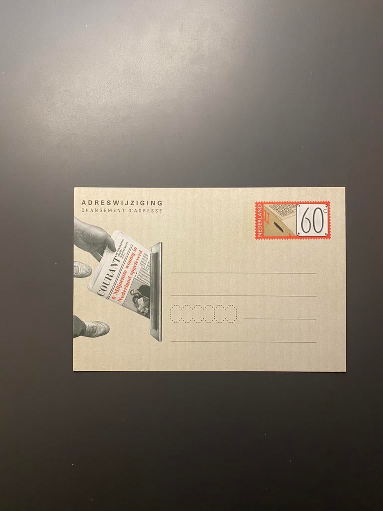 3 briefkaarten Nederland postfris - adreswijziging -, Ophalen of Verzenden, Postfris, Overige thema's