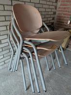 Oude Schoolstoelen - Whitewash Hout, Huis en Inrichting, Stoelen, Gebruikt, Overige kleuren, Old school, Ophalen of Verzenden