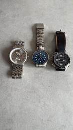 3x zgan heren horloges te koop !, Ophalen of Verzenden, Zo goed als nieuw, Staal, Overige merken