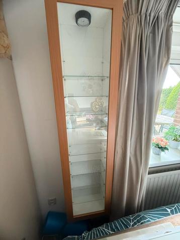 Mooie Vitrinekast met Glazen Planken beschikbaar voor biedingen