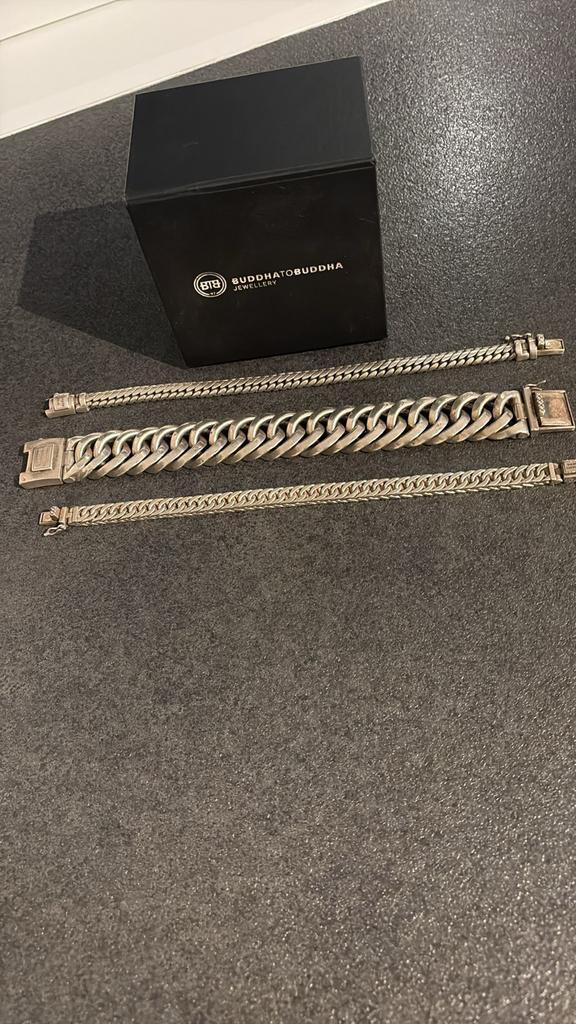 Buddha to Buddha Armbanden Set, Sieraden, Tassen en Uiterlijk, Armbanden, Zo goed als nieuw, Zilver, Ophalen of Verzenden